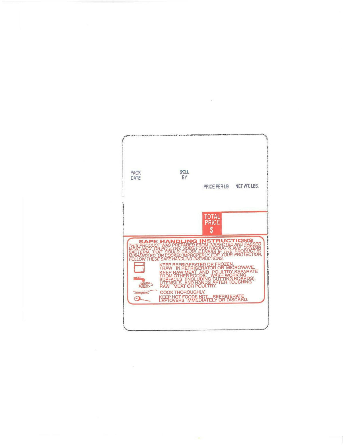 Digi DP-120/SM-90, Safe Handling Labels, 80 MM — Snake River Butcher Supply